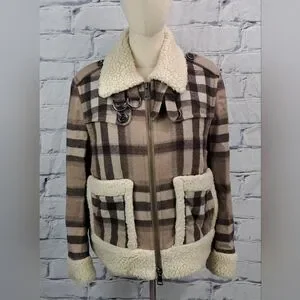 ジャケット・アウター Burberry wool jacket with fur Burberry Wool Jacket Check – Good Good Vintage